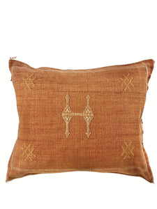 Cactus Silk Cushion Cover || Rust