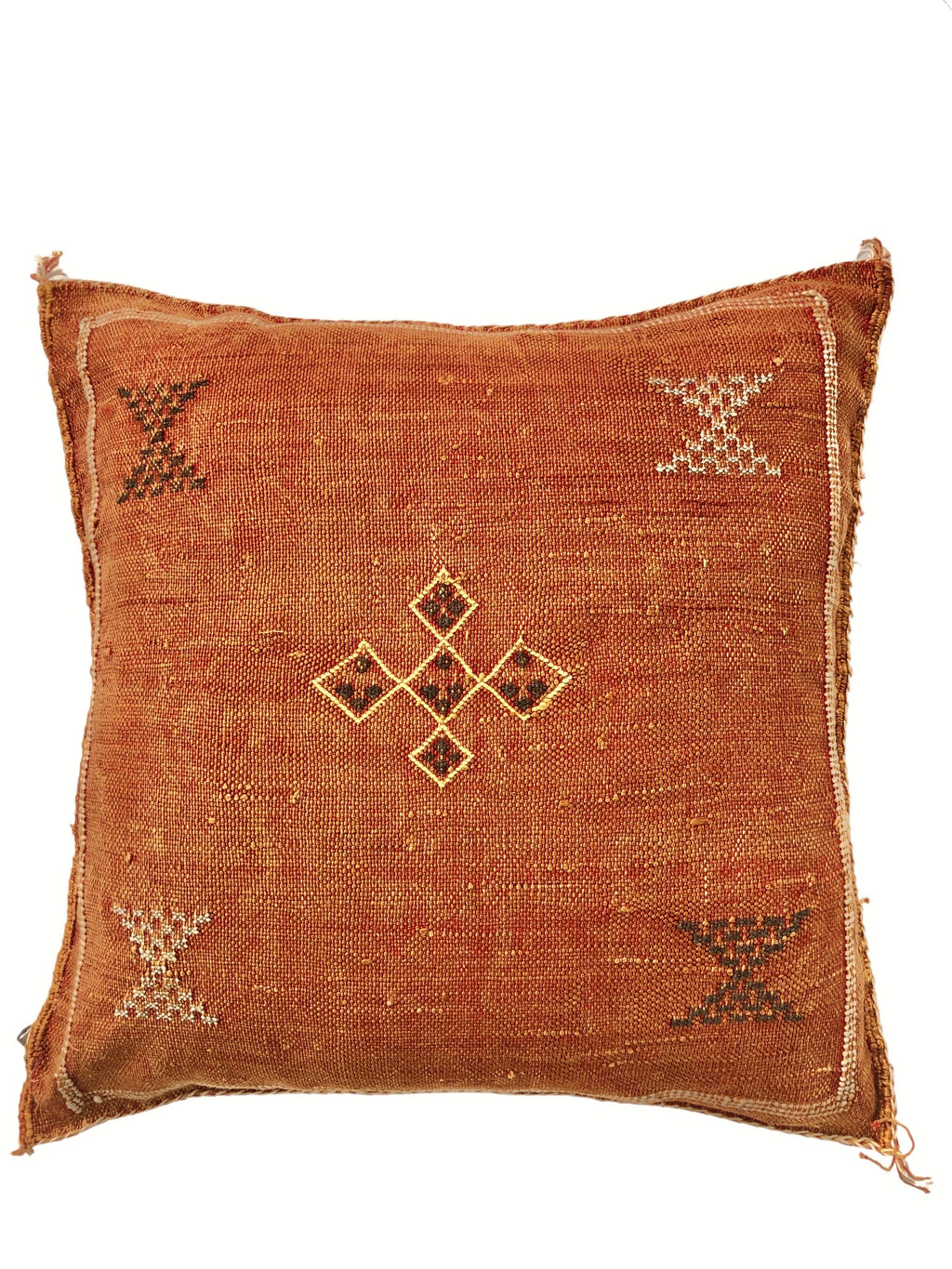 Cactus Silk Cushion Cover || Rust