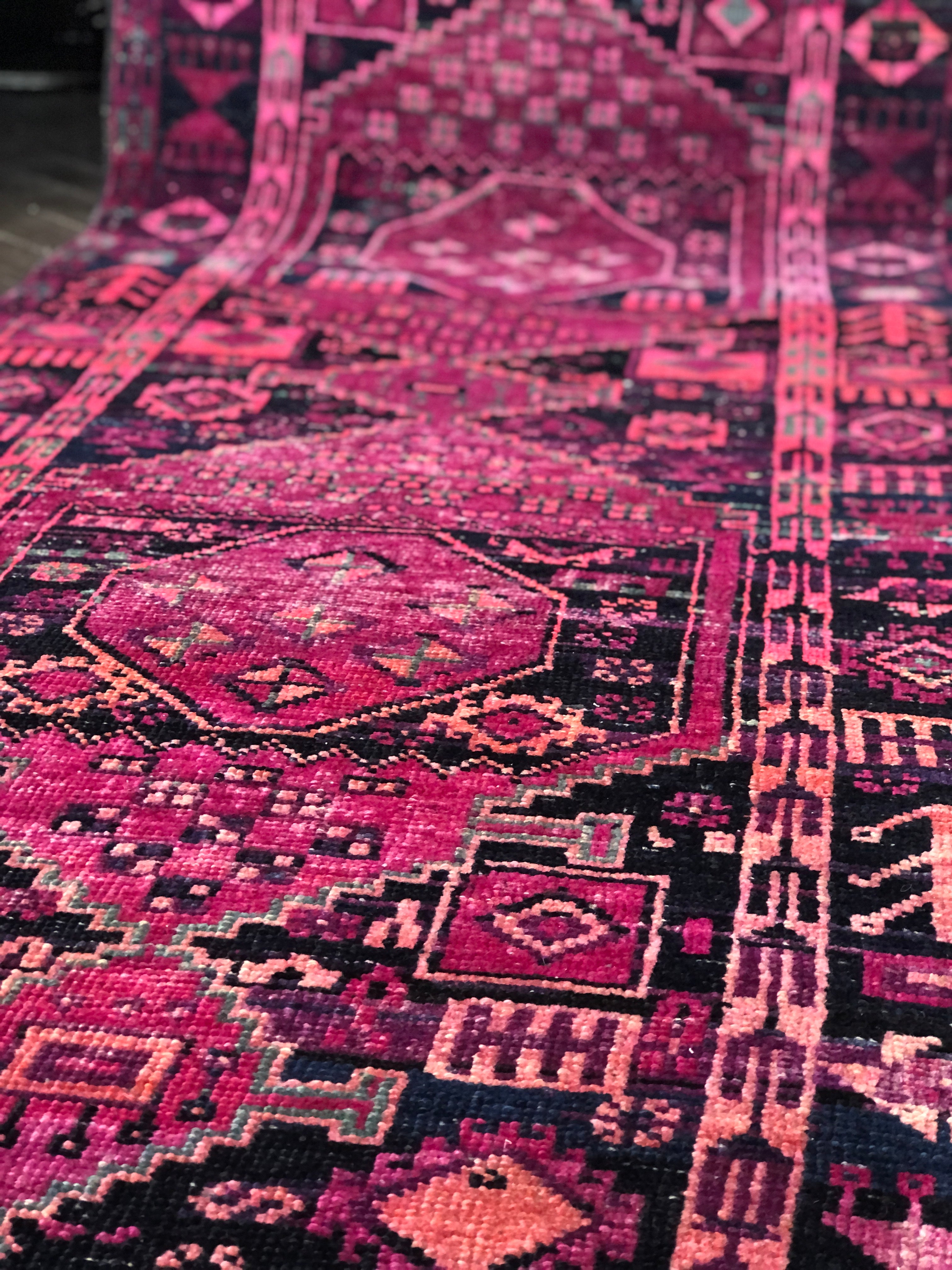 Vintage Persian Runner - Magenta Nights