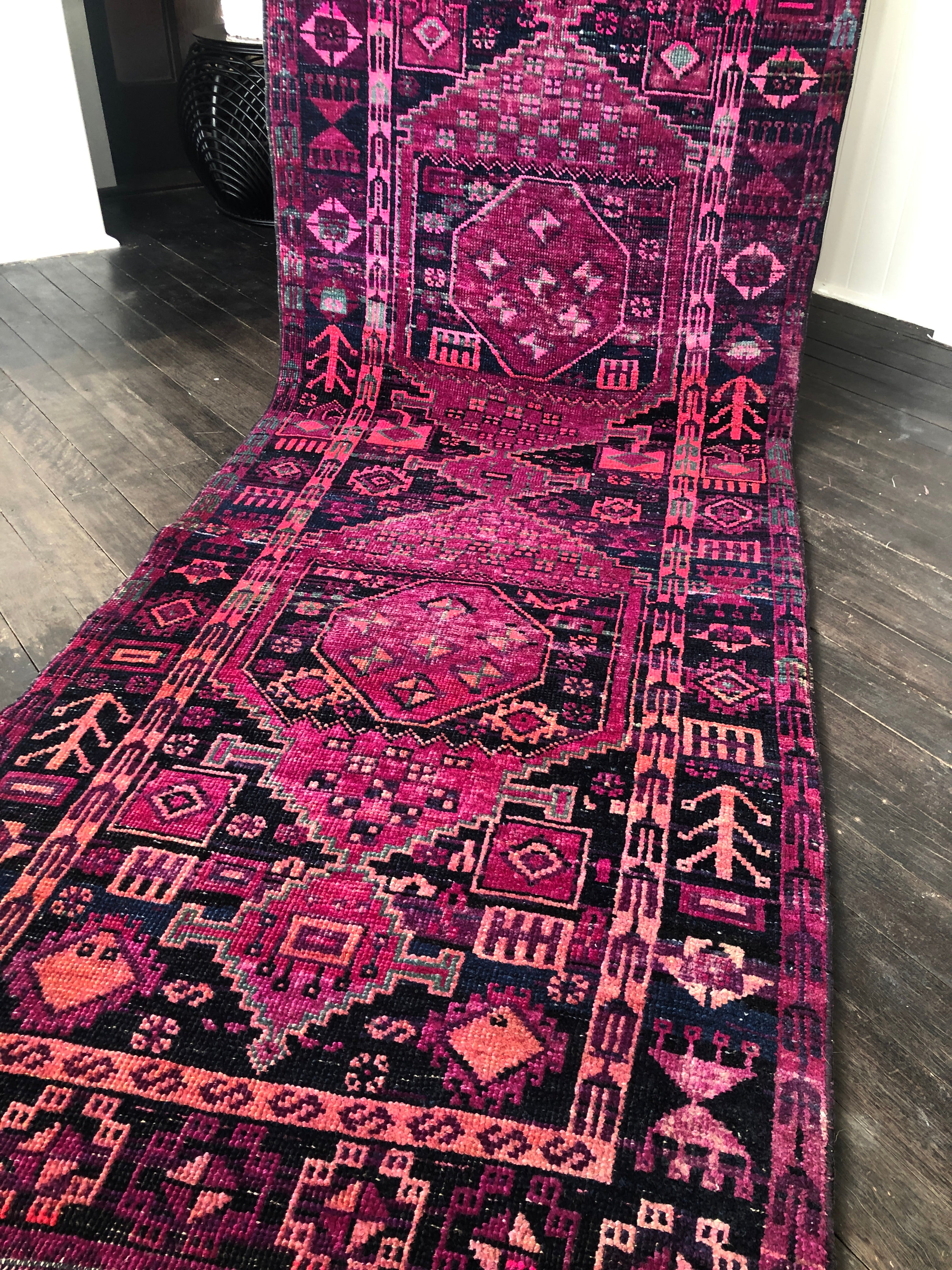 Vintage Persian Runner - Magenta Nights