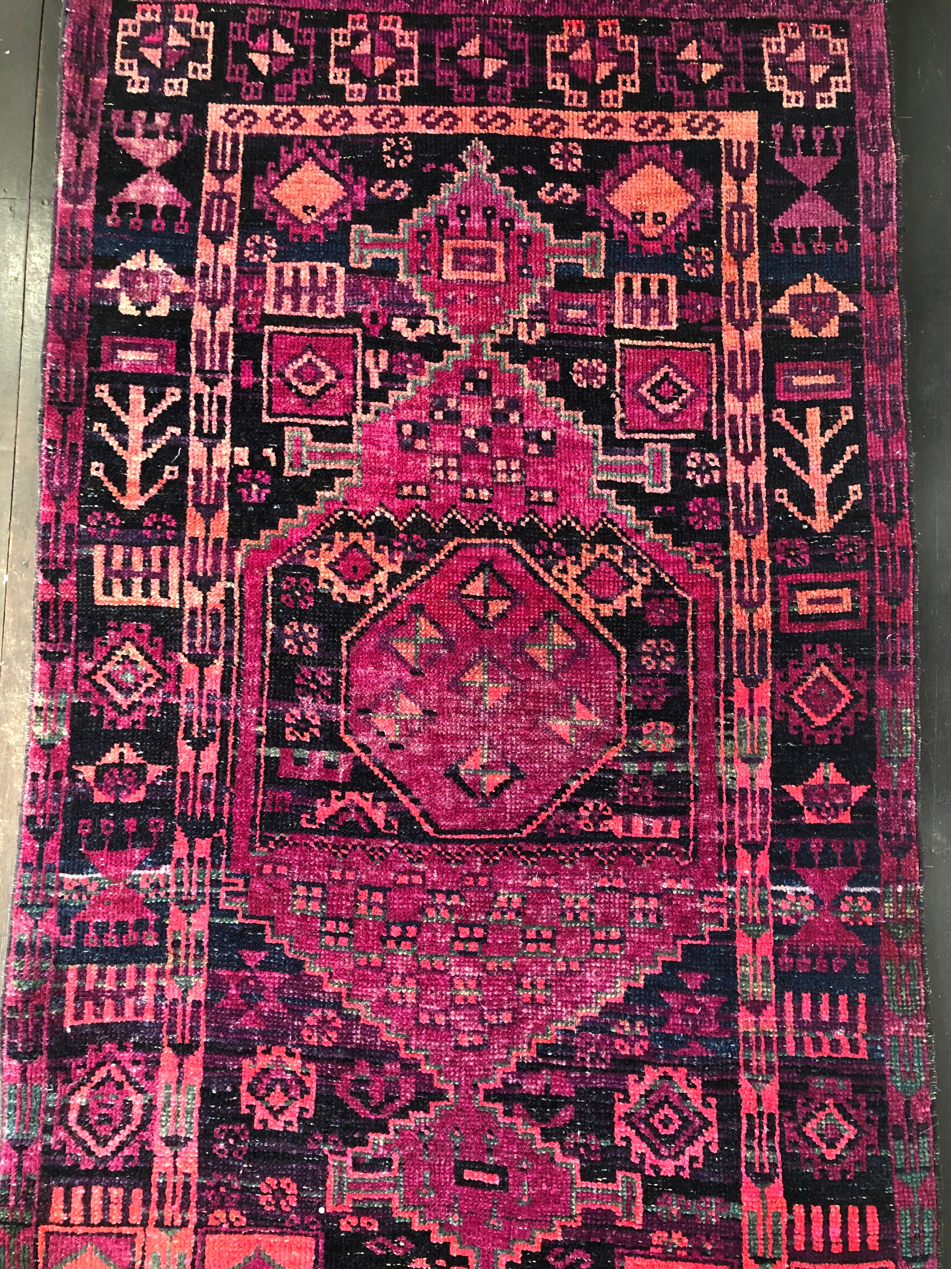 Vintage Persian Runner - Magenta Nights